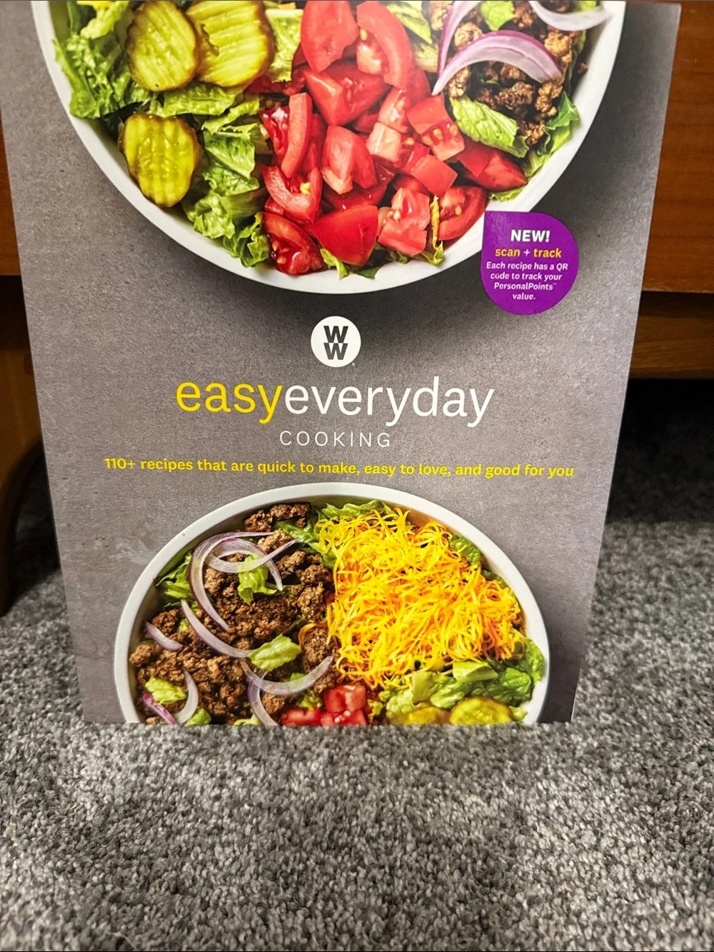Weight Watchers Easy Everyday Cooking - Gray Cover with Colorful Salad Bowls